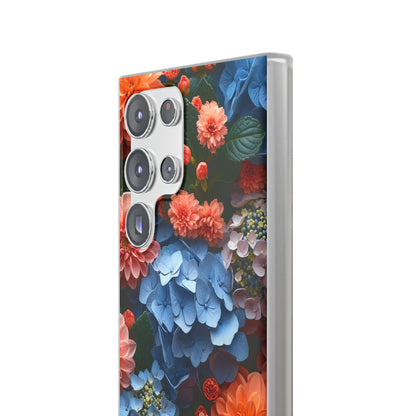 Blue Floral Bliss - Flexi Samsung S23 Phone Case