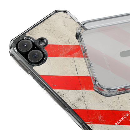 Striker Crimson Stripes iPhone 16 - Clear Impact Phone Case