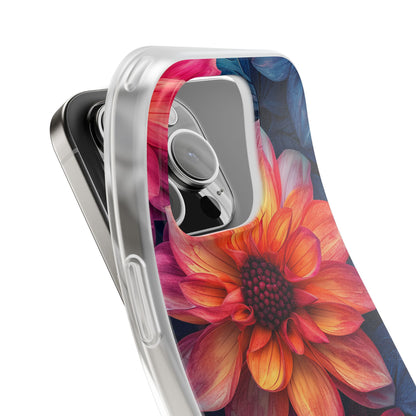 Floral Harmony Orange Blue - Flexi iPhone 16 Phone Case