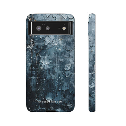 Weathered Blue Tapestry with Cracked Layers Google Pixel 6 - Tough Phone Case