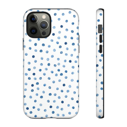 Blue Dots Pattern - Protective Phone Case