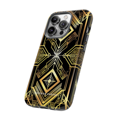 Golden Geometric Opulence iPhone 14 - Tough Phone Case