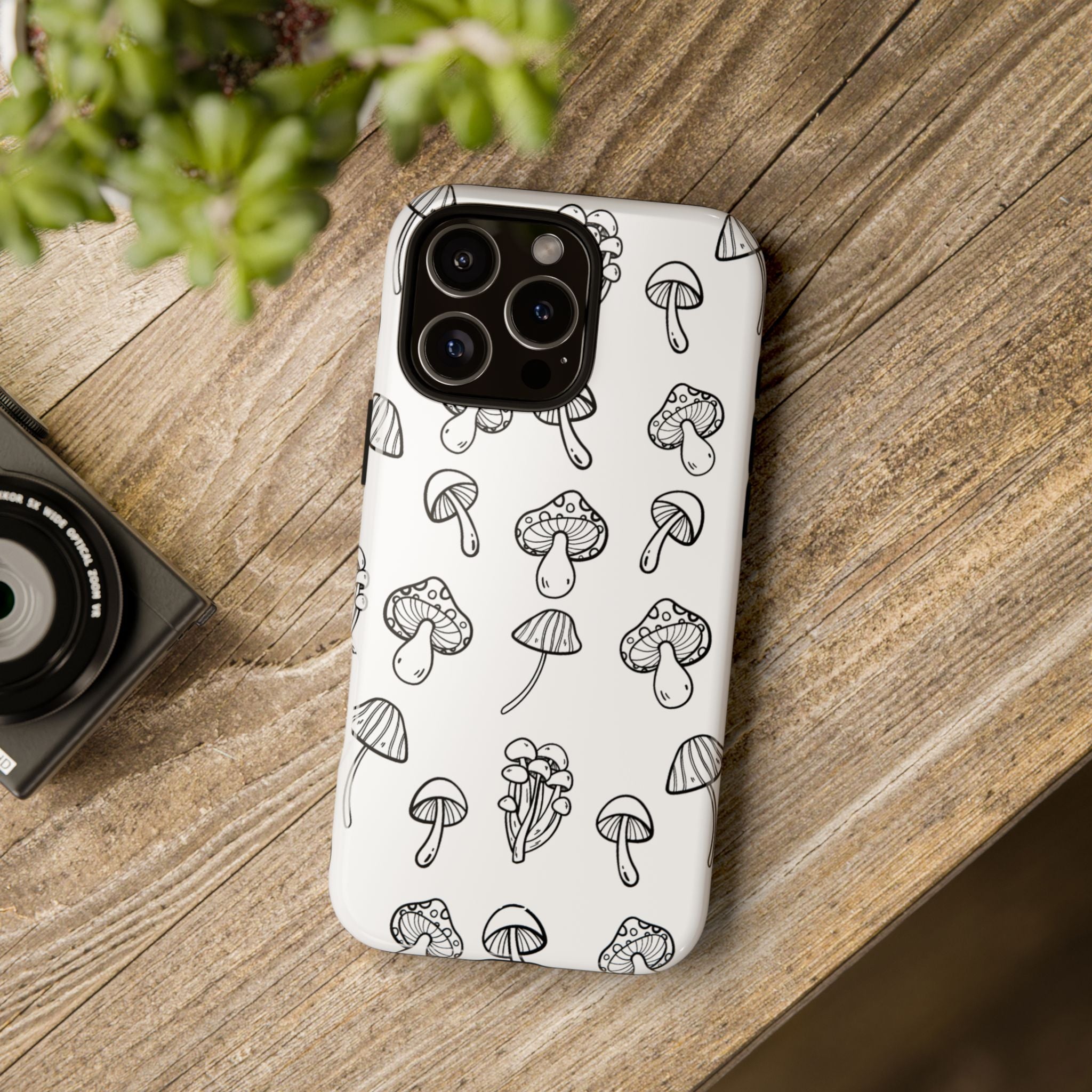 Mushroom Line Play - iPhone Case