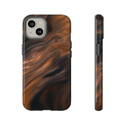 Brown Mist Ink Art iPhone Case (Protective) iPhone 14 Glossy Phone Case