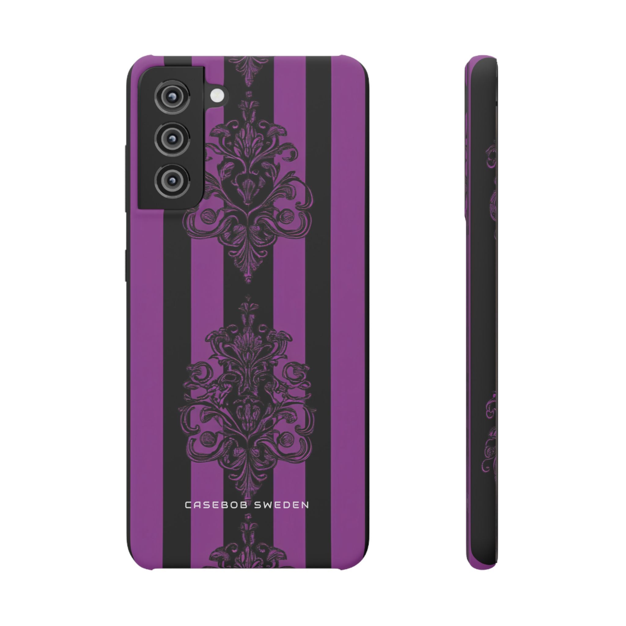 Gothic Elegance with Vertical Stripes and Ornamental Motifs Samsung S21 - Slim Phone Case