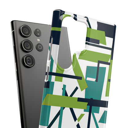 Green Geometry Glide Samsung S23 - Slim Phone Case