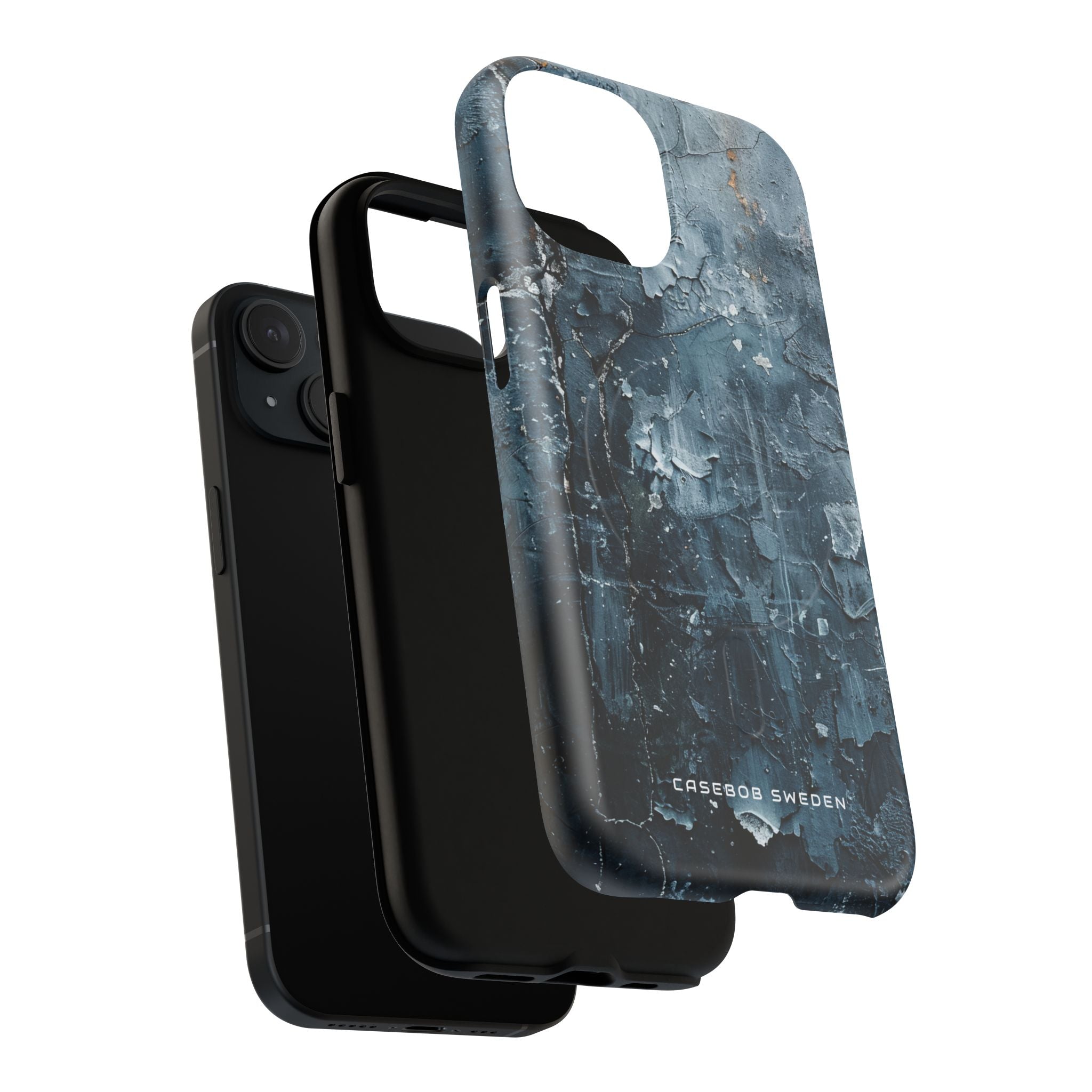 Weathered Blue Tapestry with Cracked Layers iPhone 15 | Tough+ Phone Case