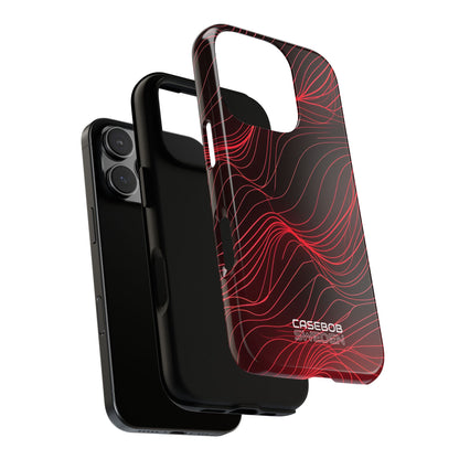 Crimson Waveform Flow iPhone 16 - Tough
