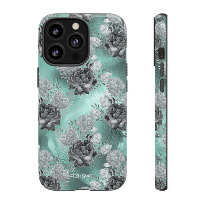 Teal Floral Elegance - iPhone Case