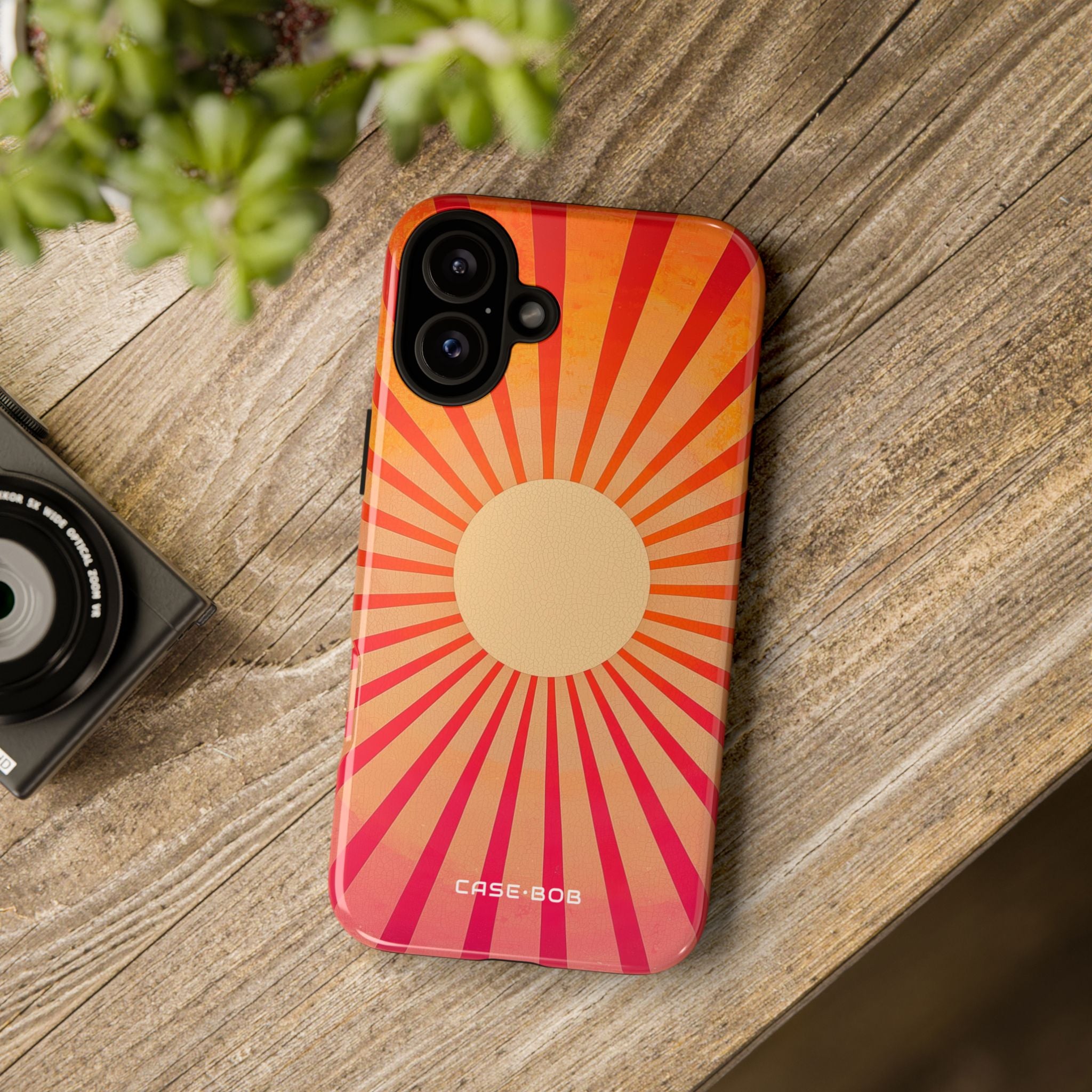 Cracked Sunburst iPhone 16 Plus Case - Tough