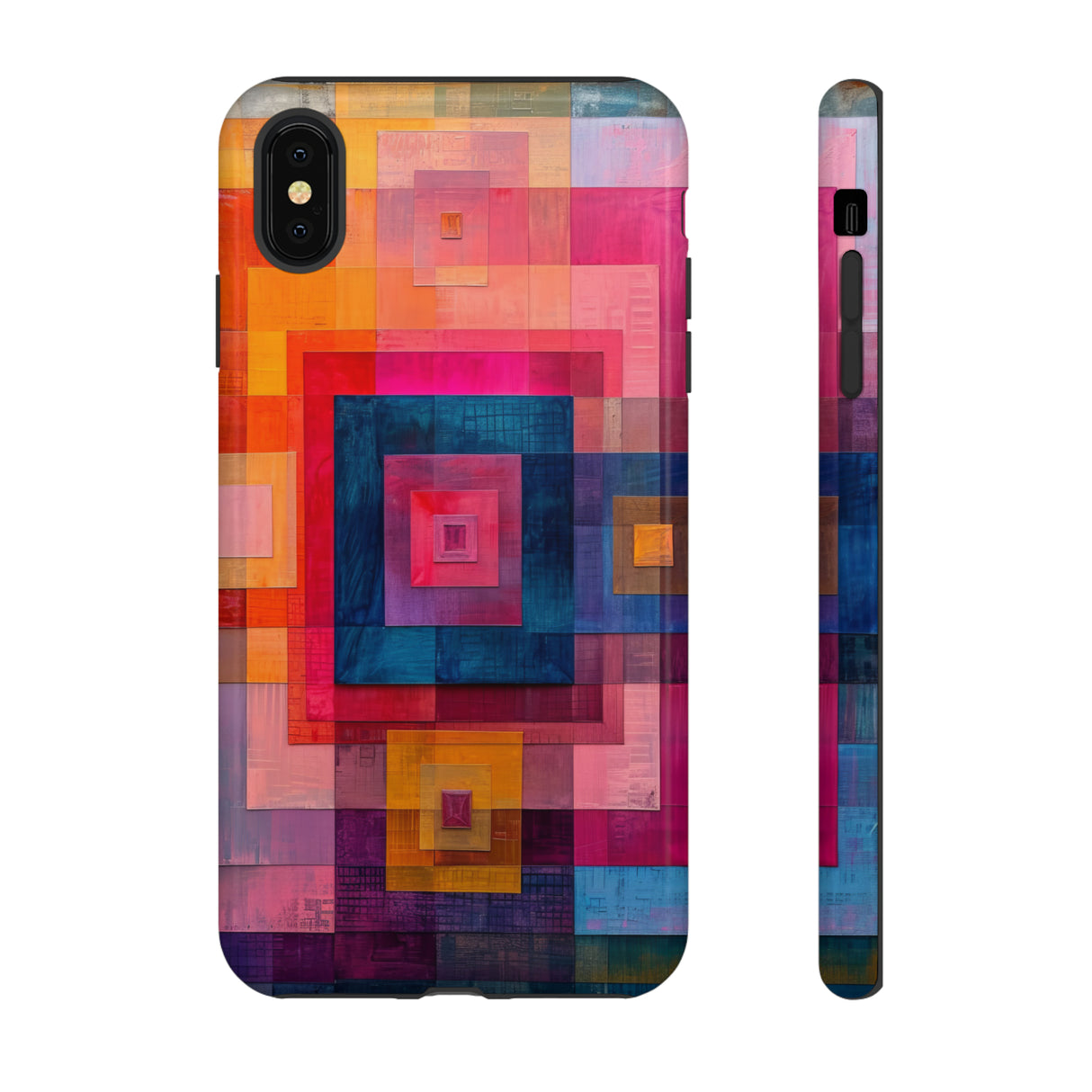 Center-Out Pastel Squares - Protective Phone Case