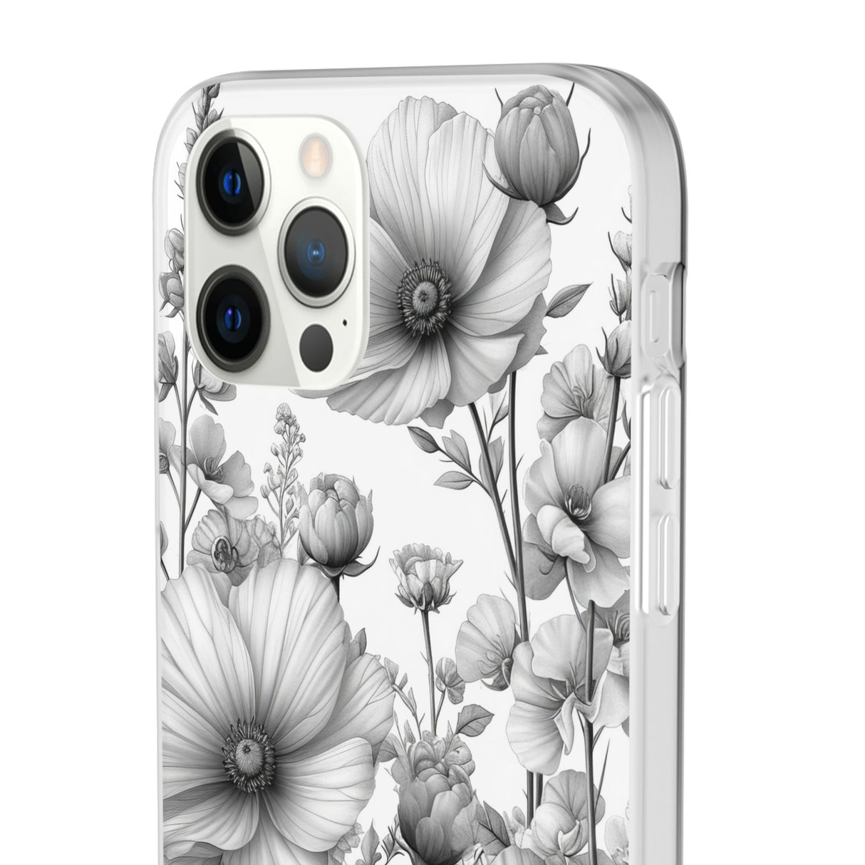 Monochrome Flora | Flexible Phone Case for iPhone