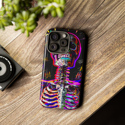 Neon Skeleton Chaos - iPhone Case