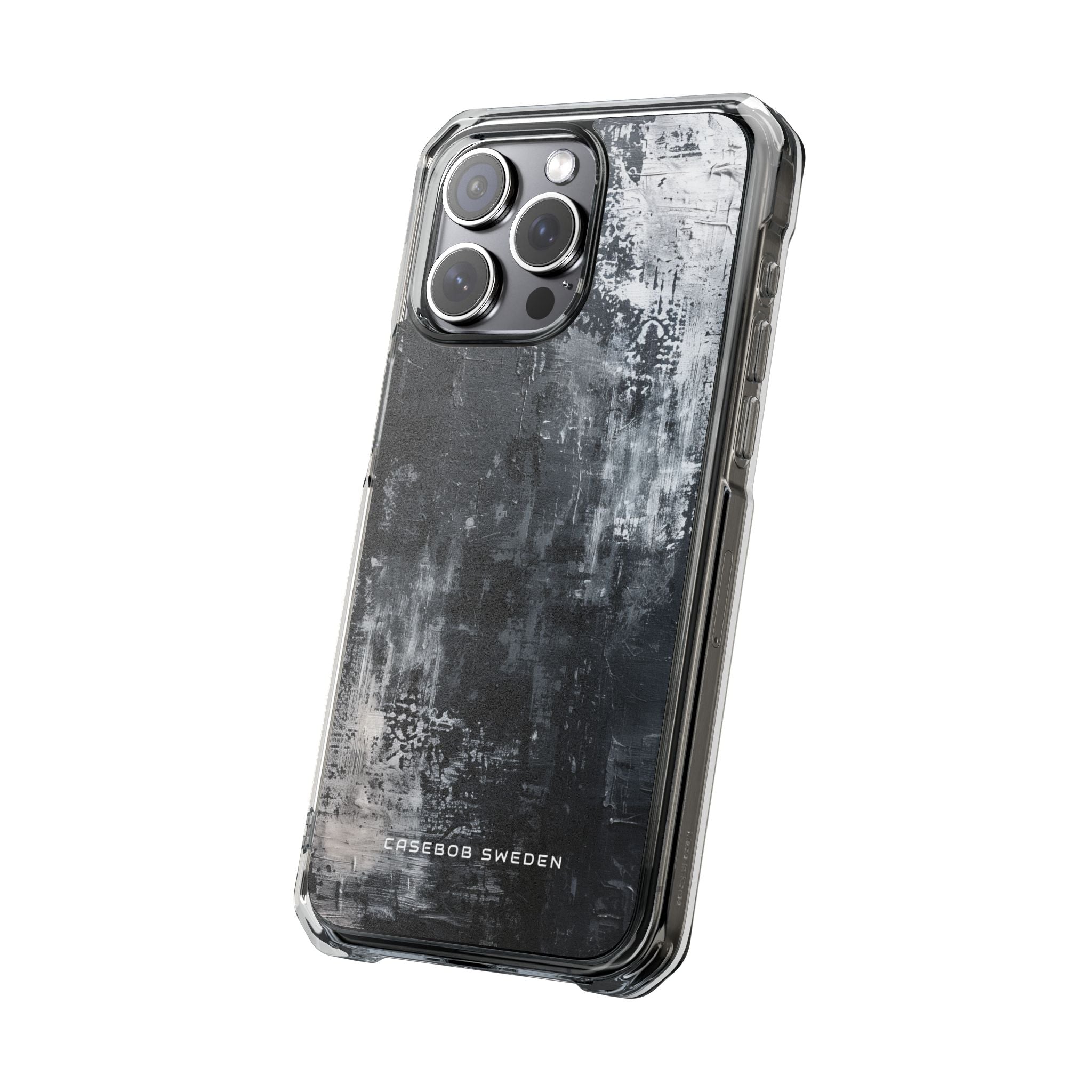 Textured Monochrome Blossom iPhone 15 - Clear Impact Phone Case