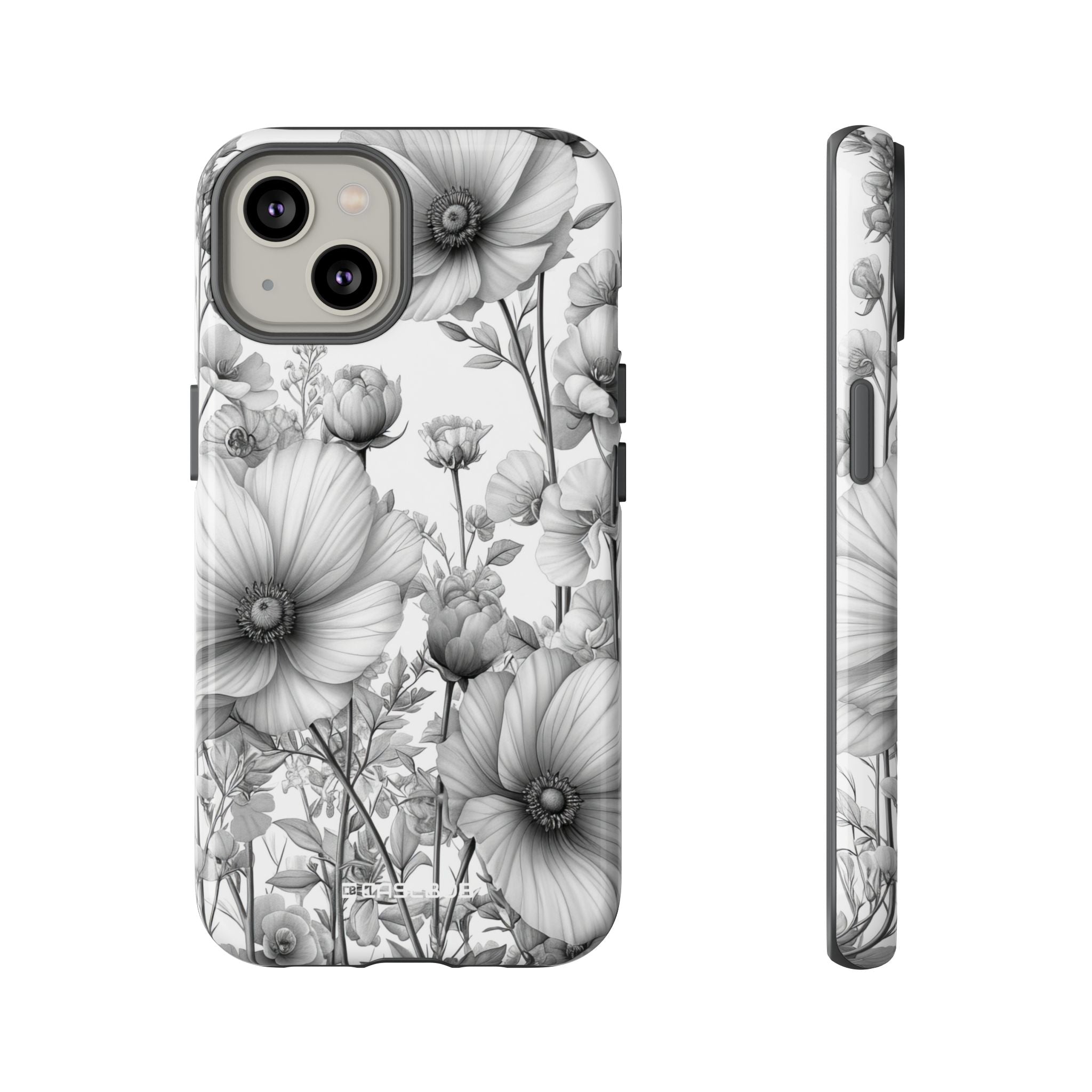 Monochrome Flora | Protective Phone Case for iPhone