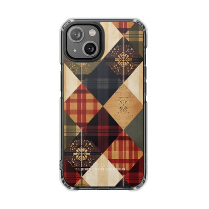 Rustic Geometric Patchwork Harmony iPhone 14 - Clear Impact Phone Case