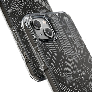 Cyber Circuitry Art - Phone Case for iPhone (Clear Impact - Magnetic)