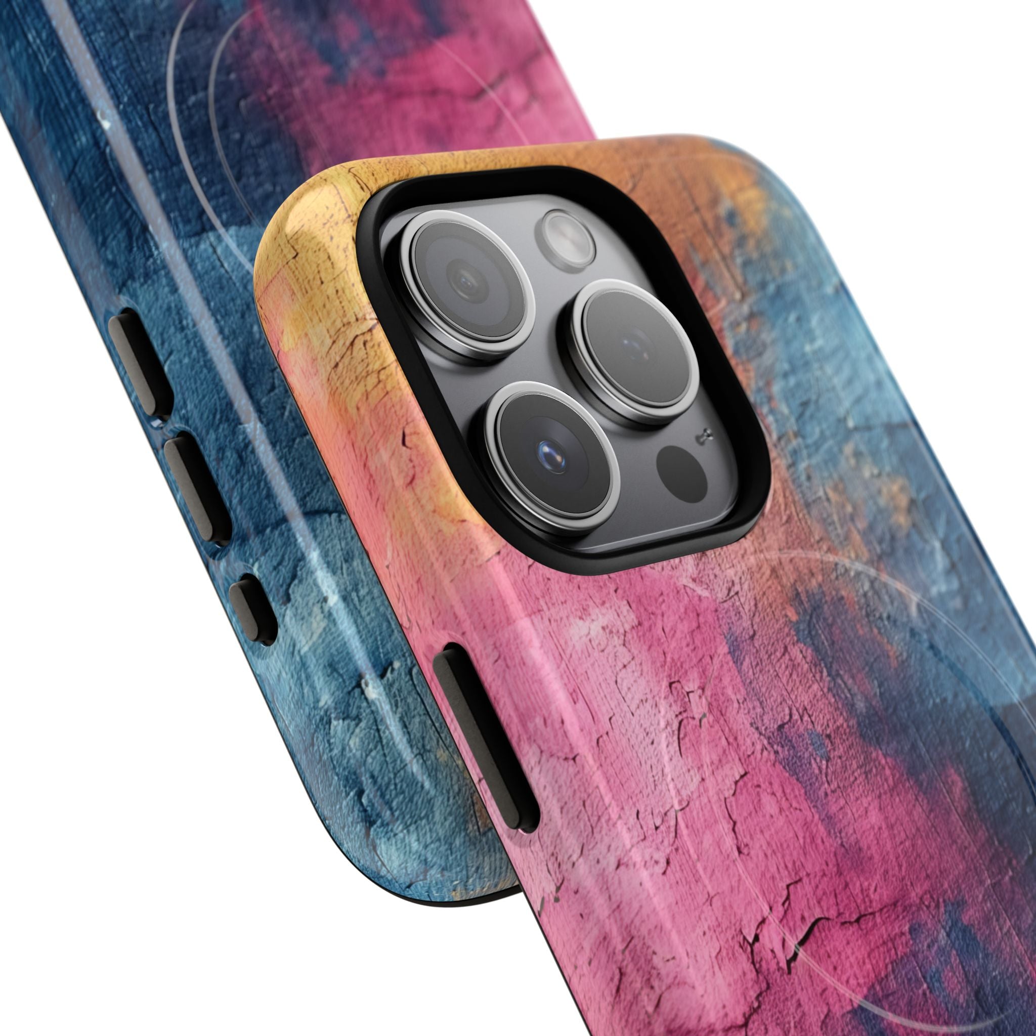 Blue Pink Abstract - Tough + MagSafe® iPhone 15 Phone Case