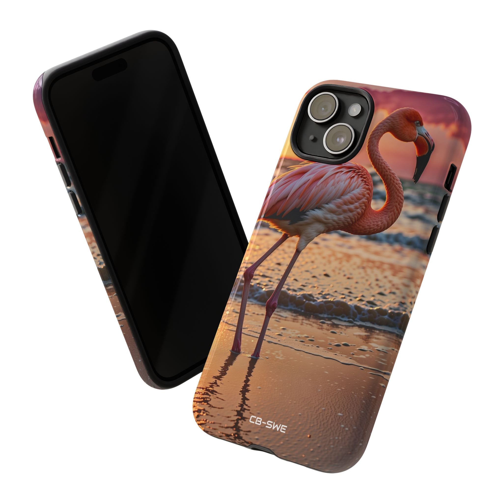 Sunset Flamingo Stand - iPhone Case