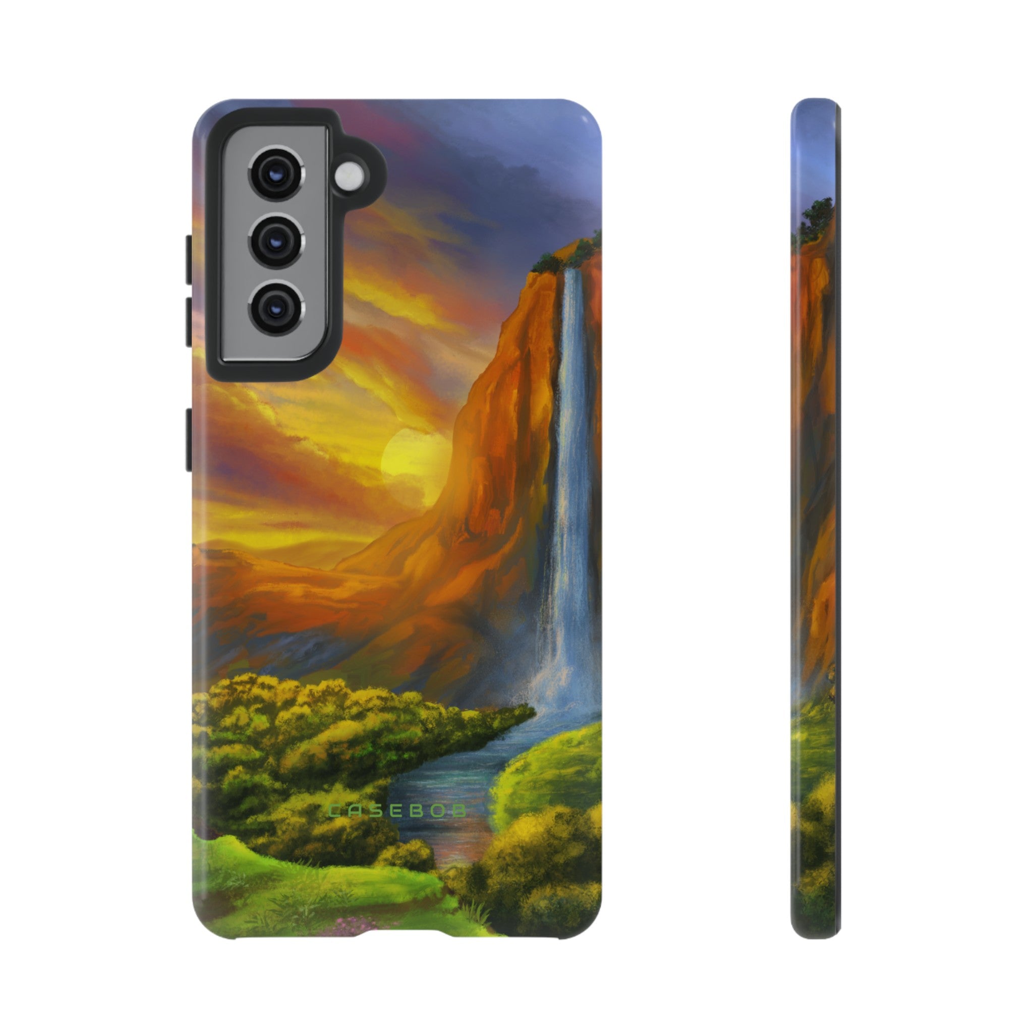 Fantasy Landscape with Waterfall - Protective Phone Case