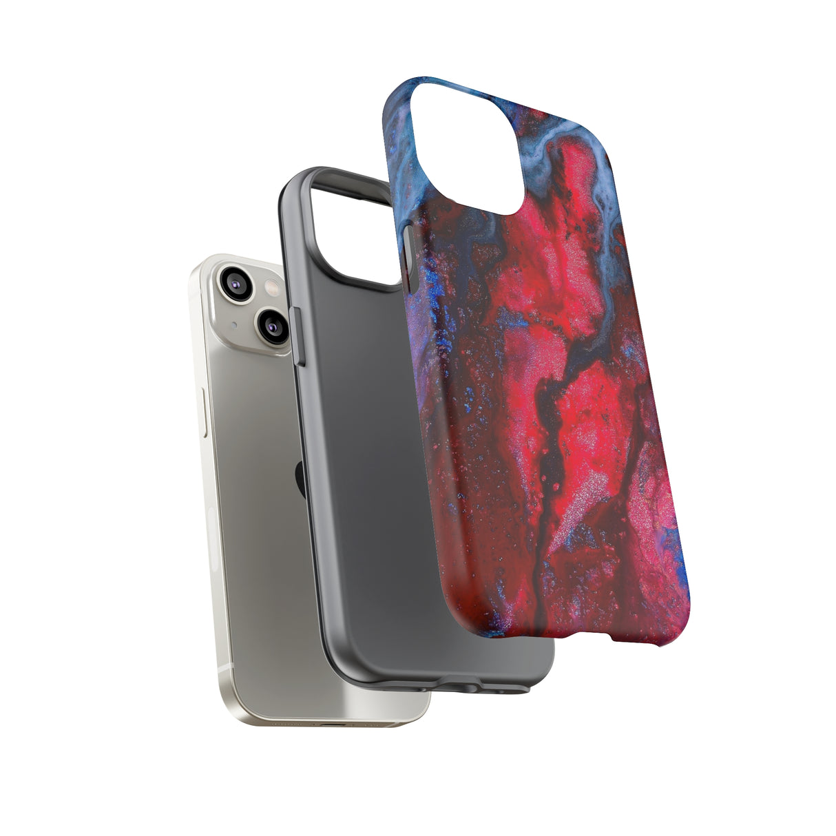 Neon Red Ink Art iPhone Case (Protective) Phone Case