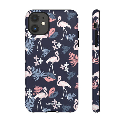 Flamingos Dance Playfully - iPhone Case