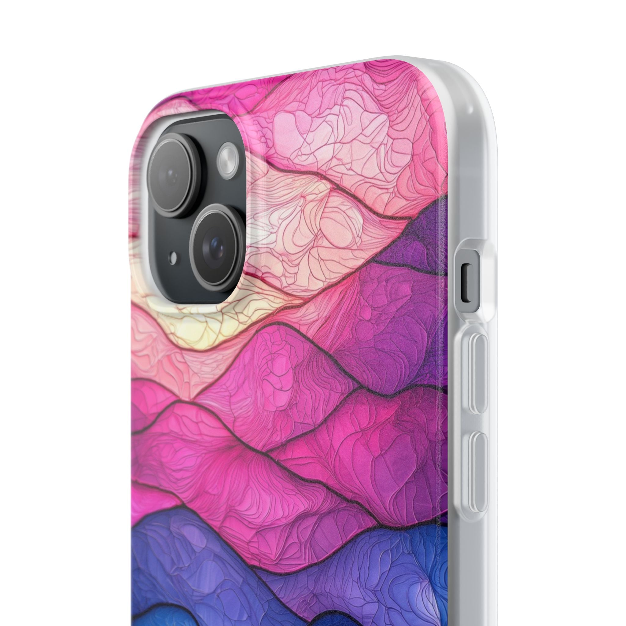 Wavy Vein Gradient iPhone 15 Plus Case - Soft
