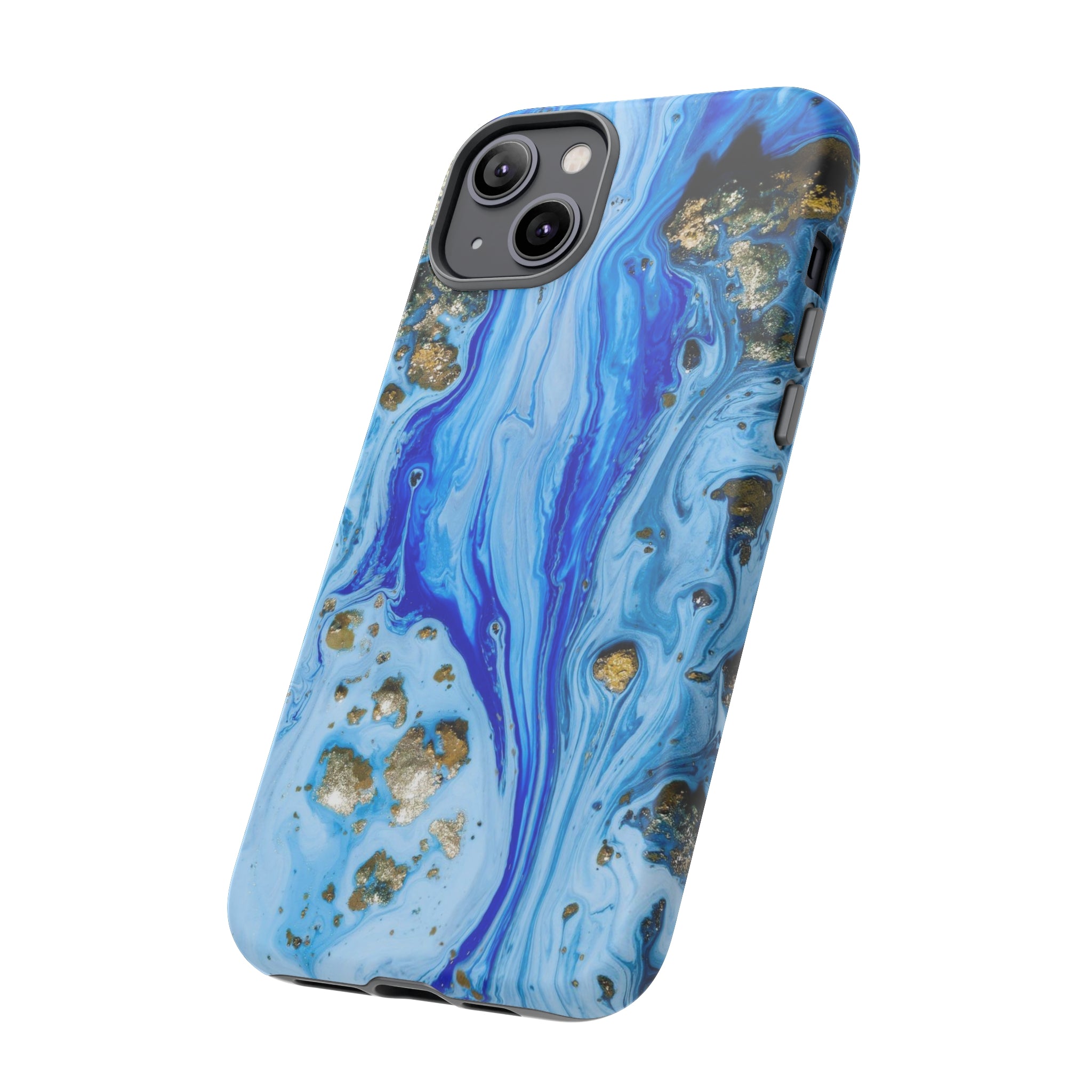 Blue Ice Ink Art iPhone Case (Protective) Phone Case