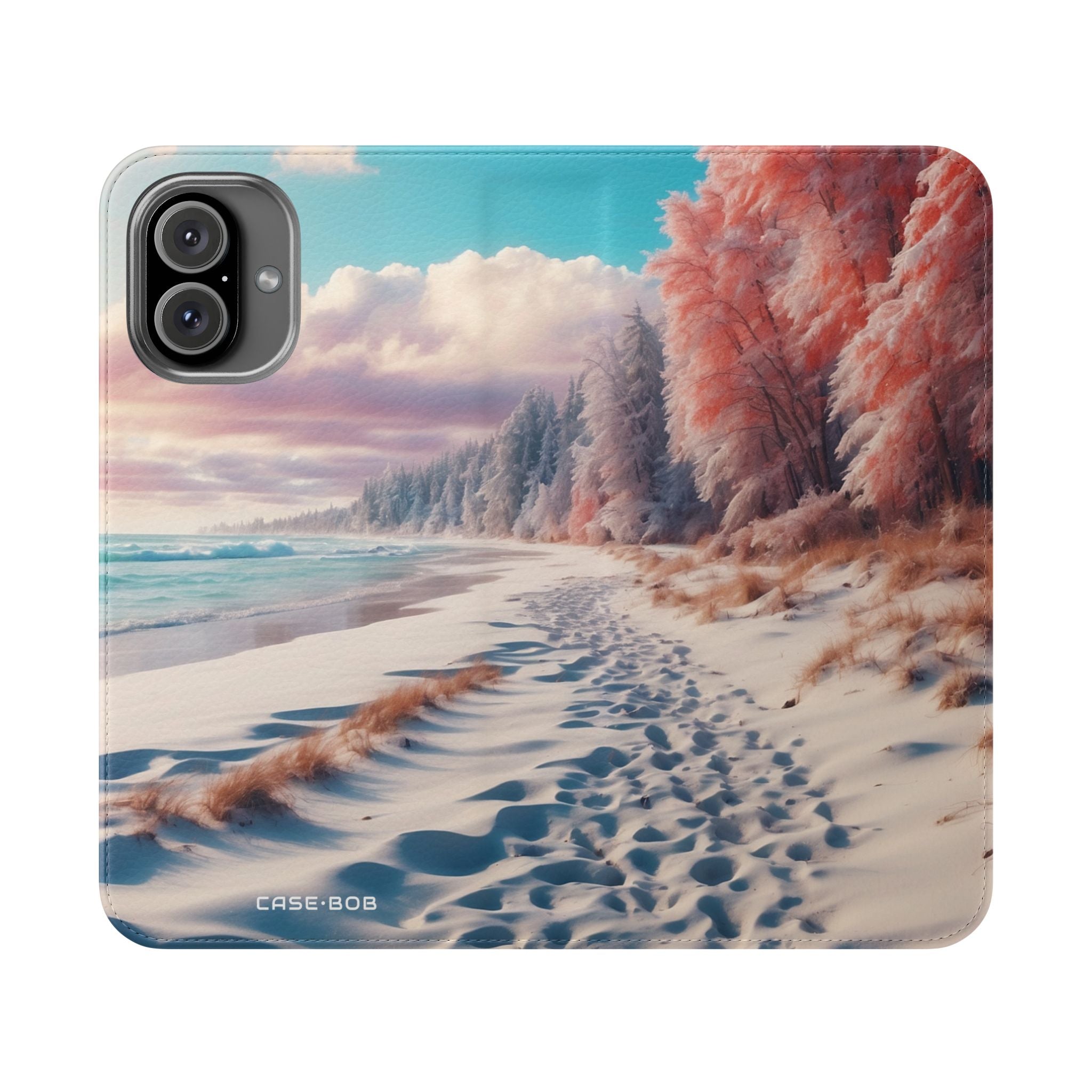 Snowy Footprints - iPhone 16 Plus Case - Wallet
