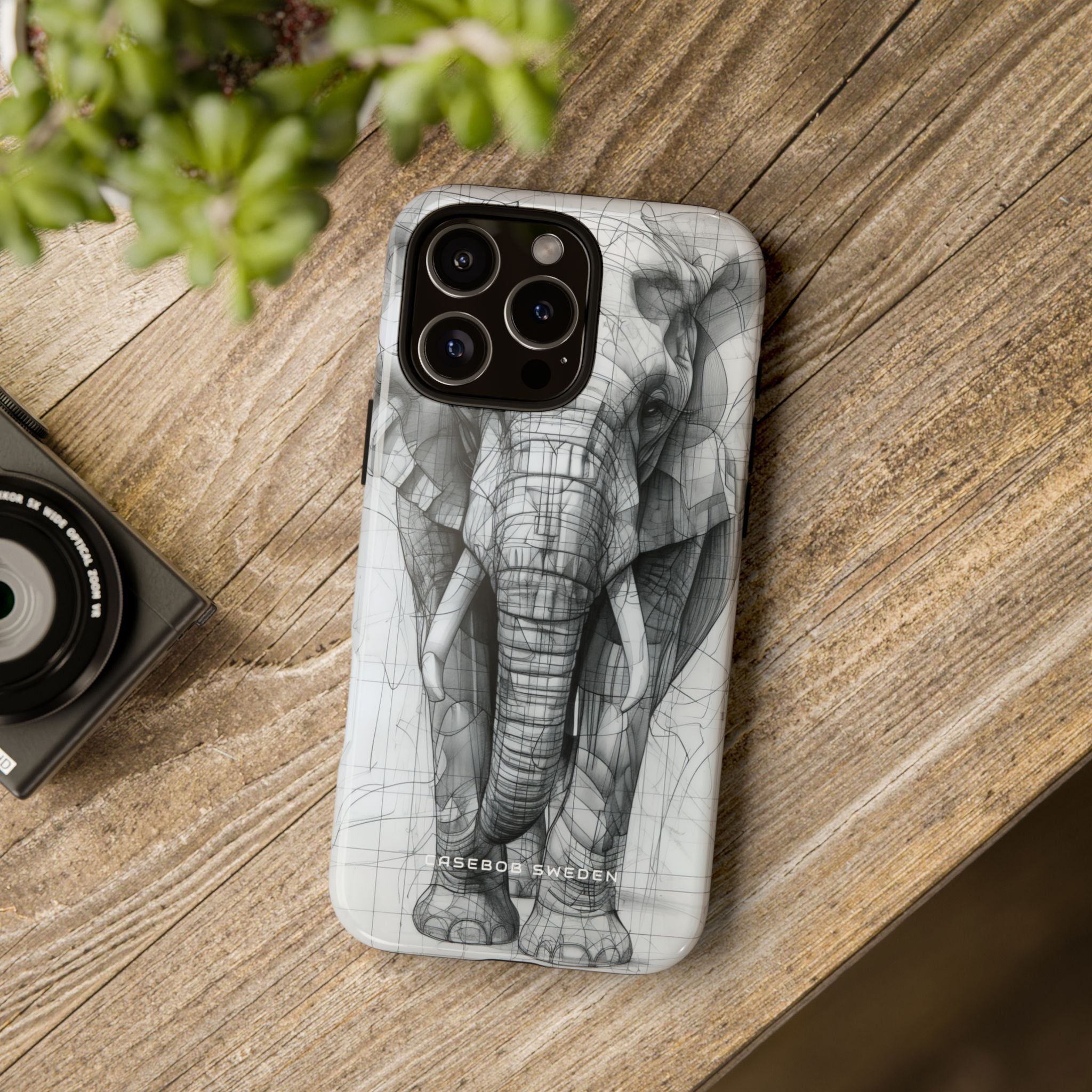 Elephant Line Geometry iPhone 16 - Tough Phone Case