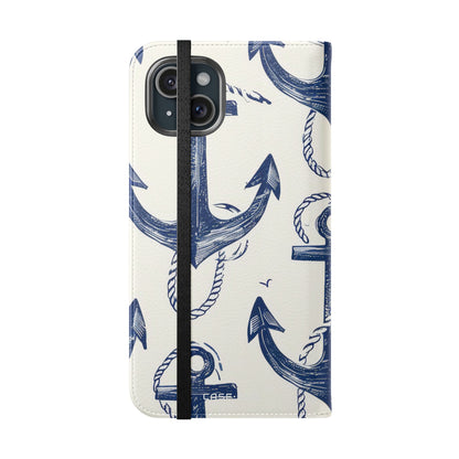 Blue Anchor Breeze - iPhone 15 Plus Case - Wallet