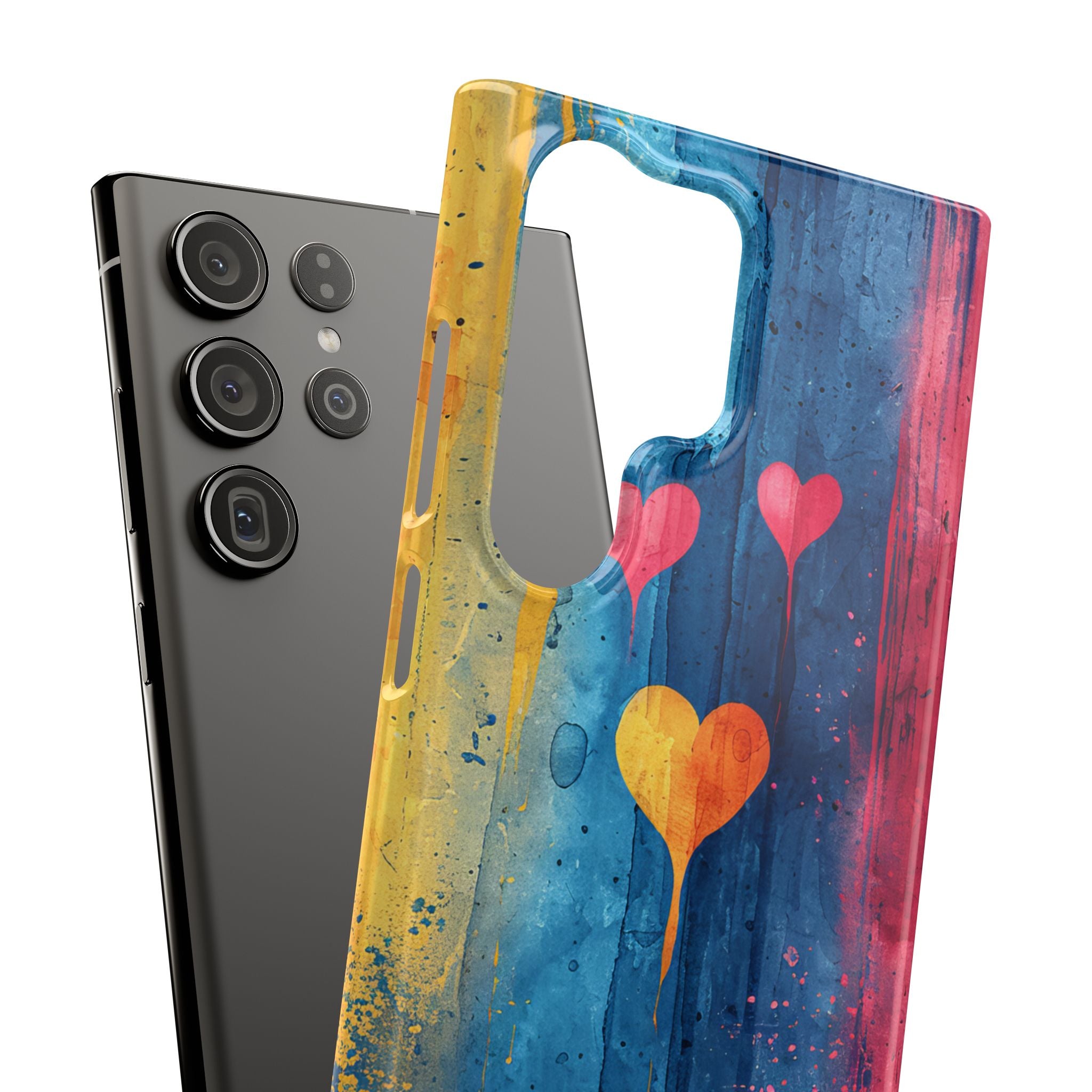 Hearts Watercolor Art - Slim Samsung S23 Phone Case