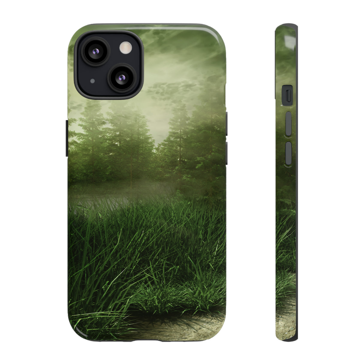 Foggy Green Landscape - Protective Phone Case