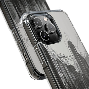 Urban Wireframe – Handyhülle für iPhone (Clear Impact – Magnetisch)