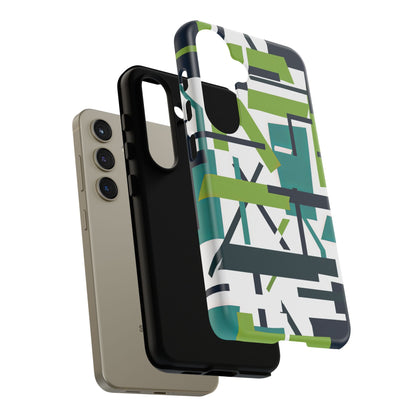 Green Geometry Glide Samsung S24 - Tough Phone Case