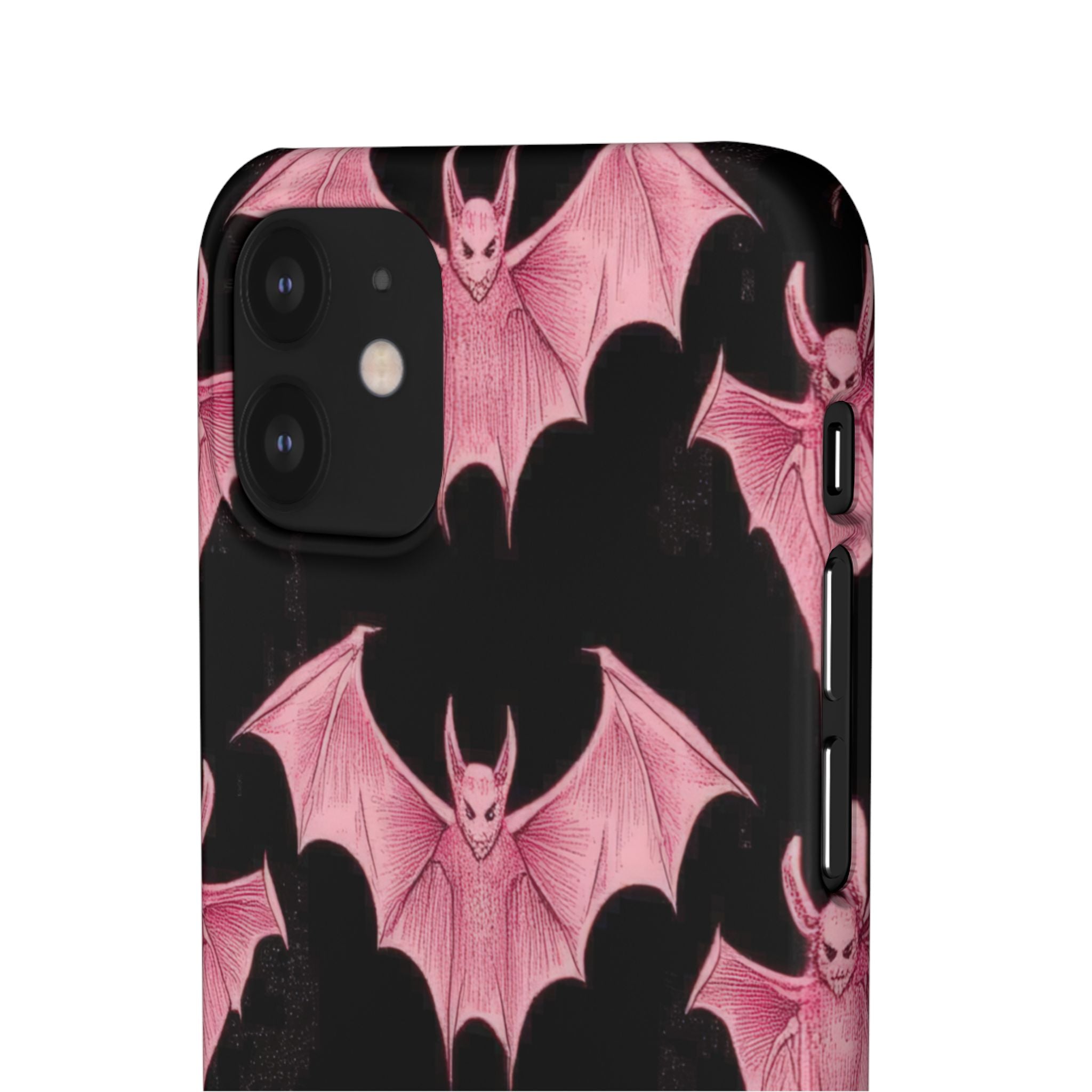 Gothic Pink Bats Aflame iPhone 12 - Slim Phone Case