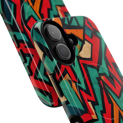 Crimson Zigzag iPhone 17 Case - Tough+