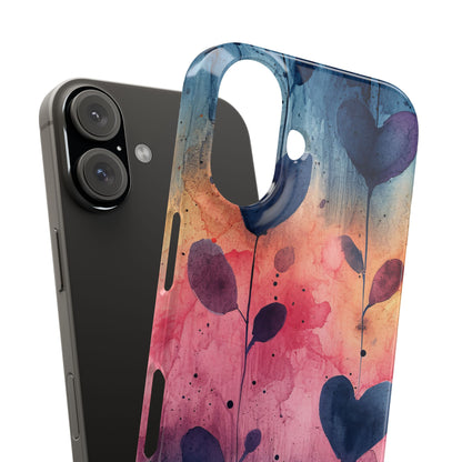 Watercolor Heart Art - Slim iPhone 16 Phone Case