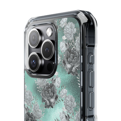 Teal Floral Elegance iPhone Case - Impact
