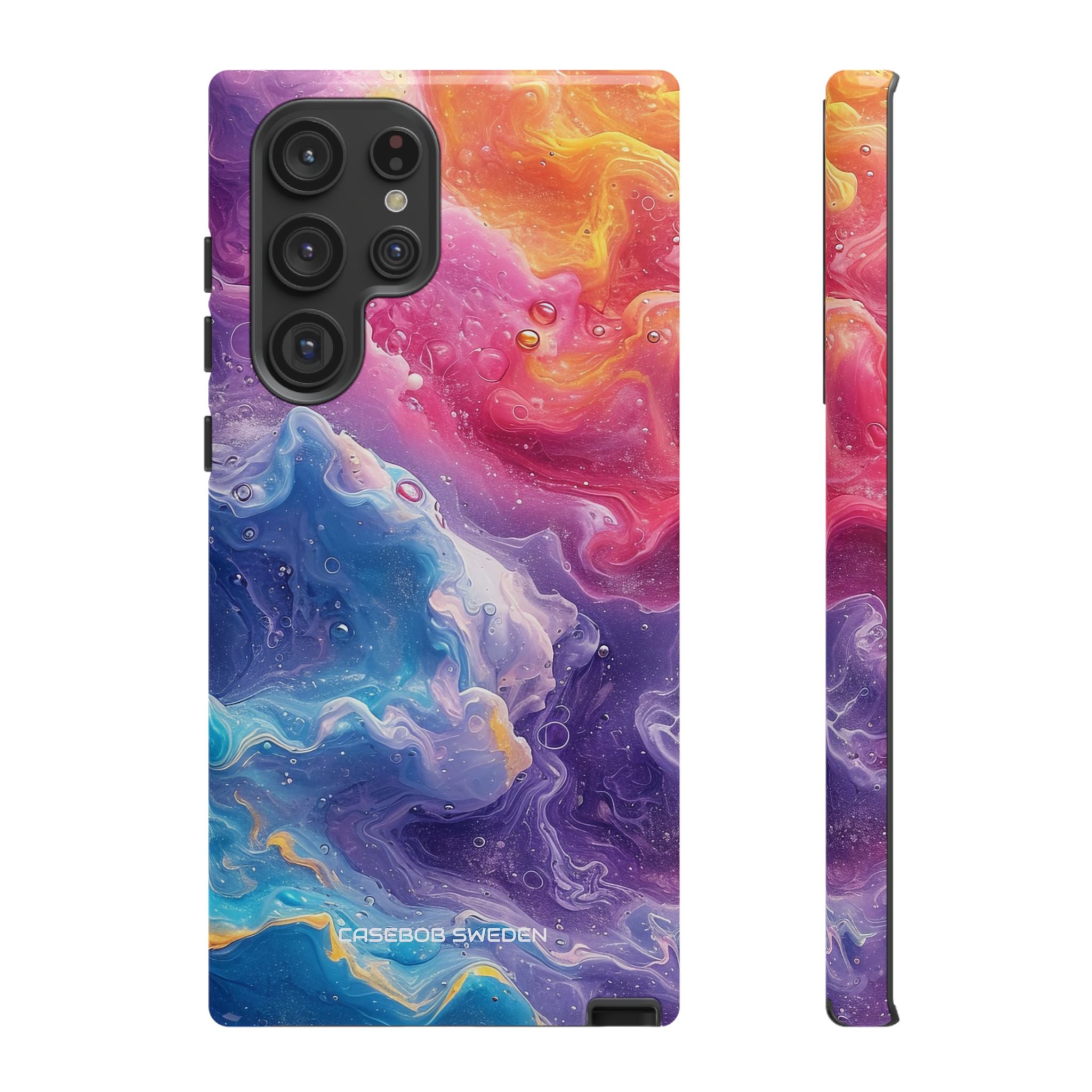 Abstract Blue Pink Waves - Tough Samsung S22 Phone Case