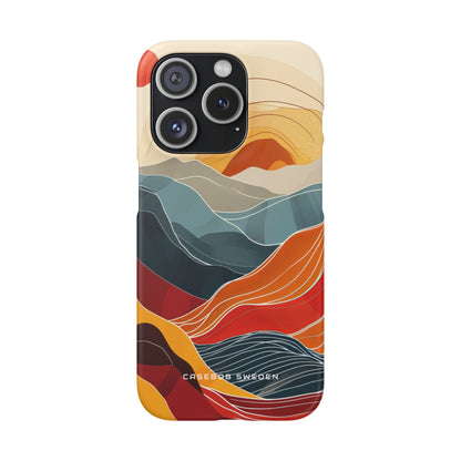 Harmonic Flow of Lines and Color iPhone 15 - Slim Phone Case