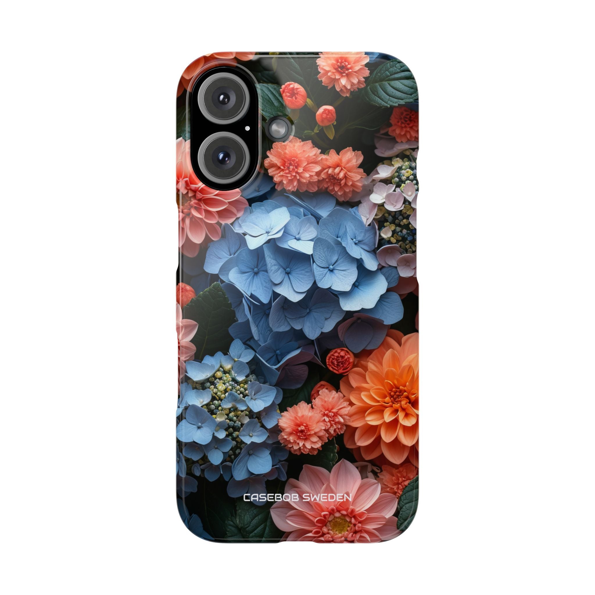 Blue Floral Bliss - Slim iPhone 16 Phone Case