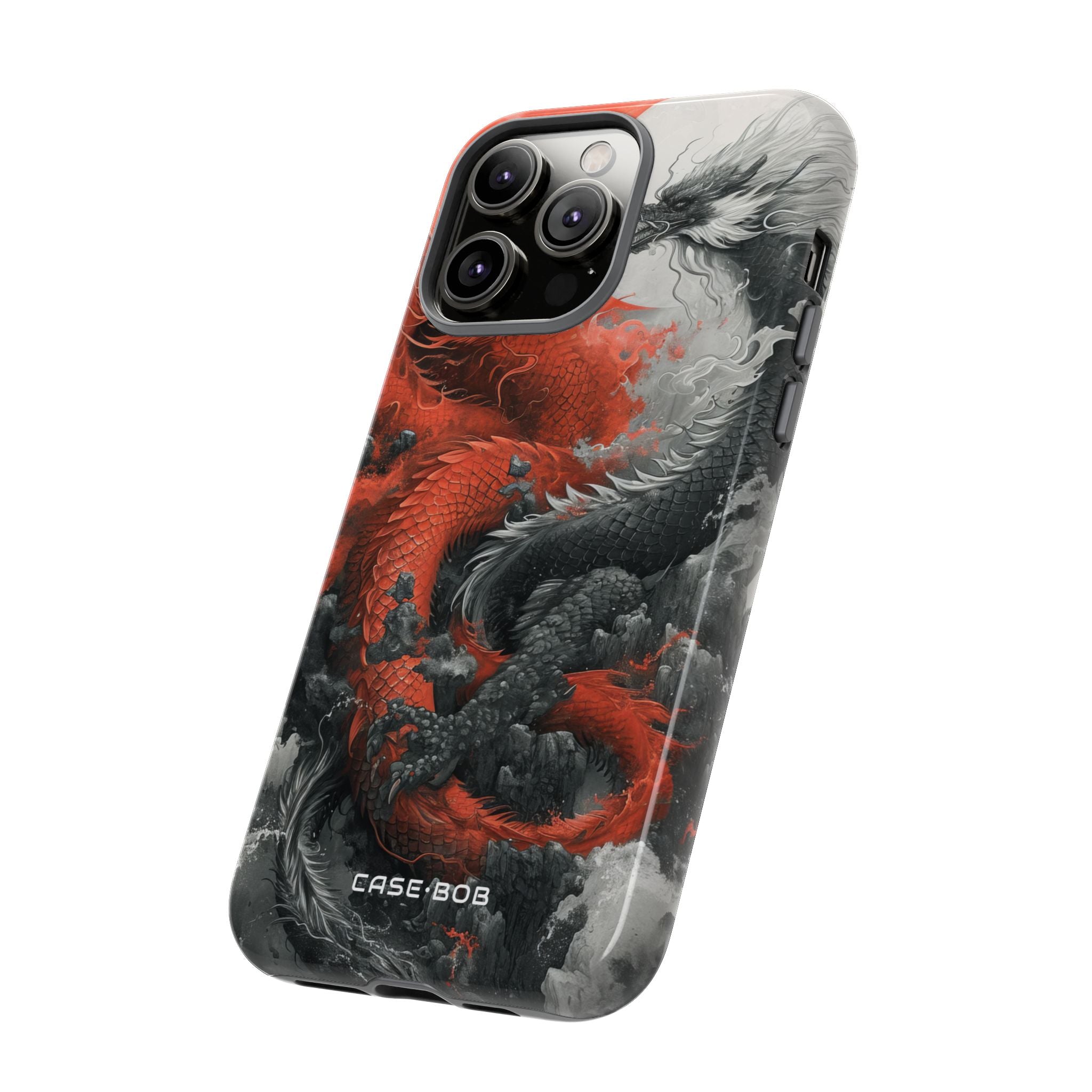 Twin Dragons Crimson iPhone 14 Pro Max Case - Tough