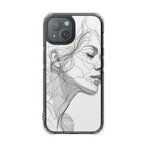 Ethereal Contours - Phone Case for iPhone (Clear Impact - Magnetic)