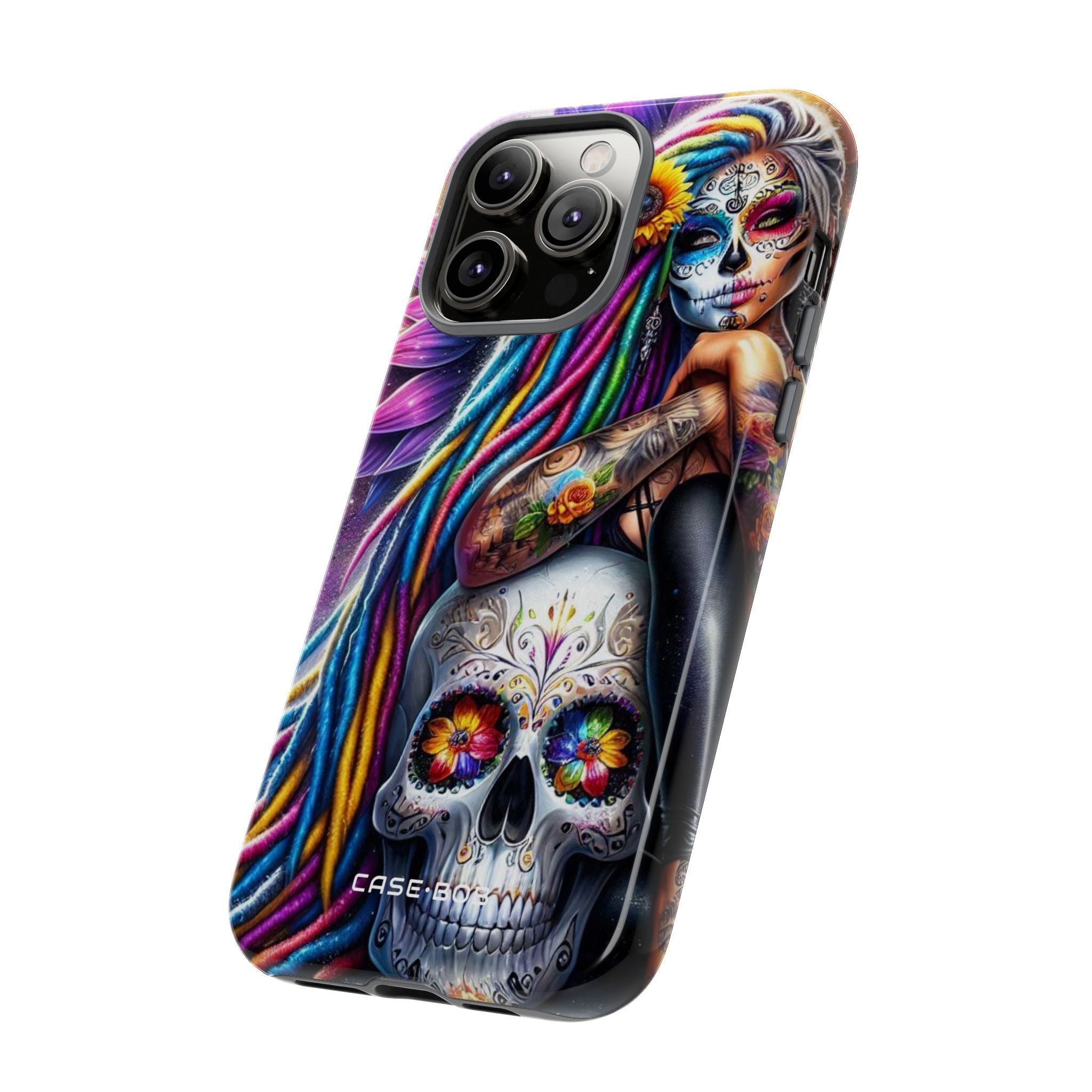 Sunflower Skull Glow iPhone 14 Pro Max Case - Tough