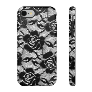 Black Rose Lace Gothic Flower - Protective Phone Case