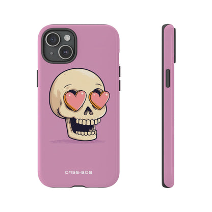 Heart Eyed Skull iPhone 15 Plus Case - Tough