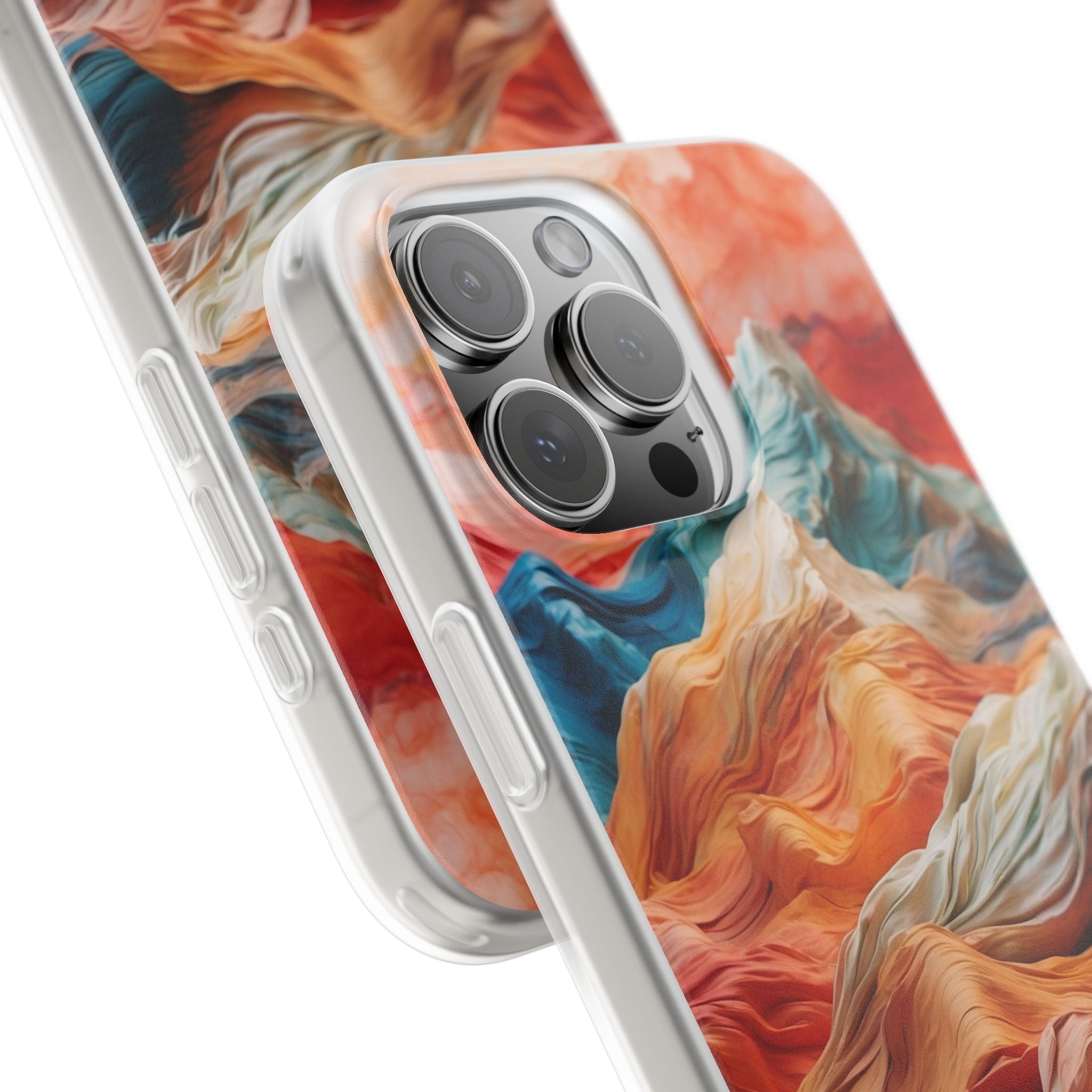 Fabric Peaks Cream iPhone 16 Pro Max Case - Soft