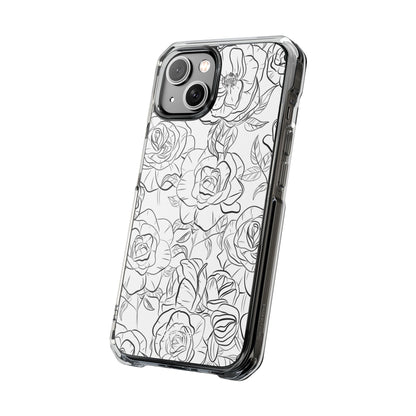 Intricate Rose Sketches iPhone Case - Impact