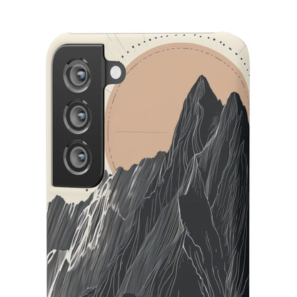 Minimalist Mountain Landscape with Flowing River Samsung S21 - Slim Phone Case